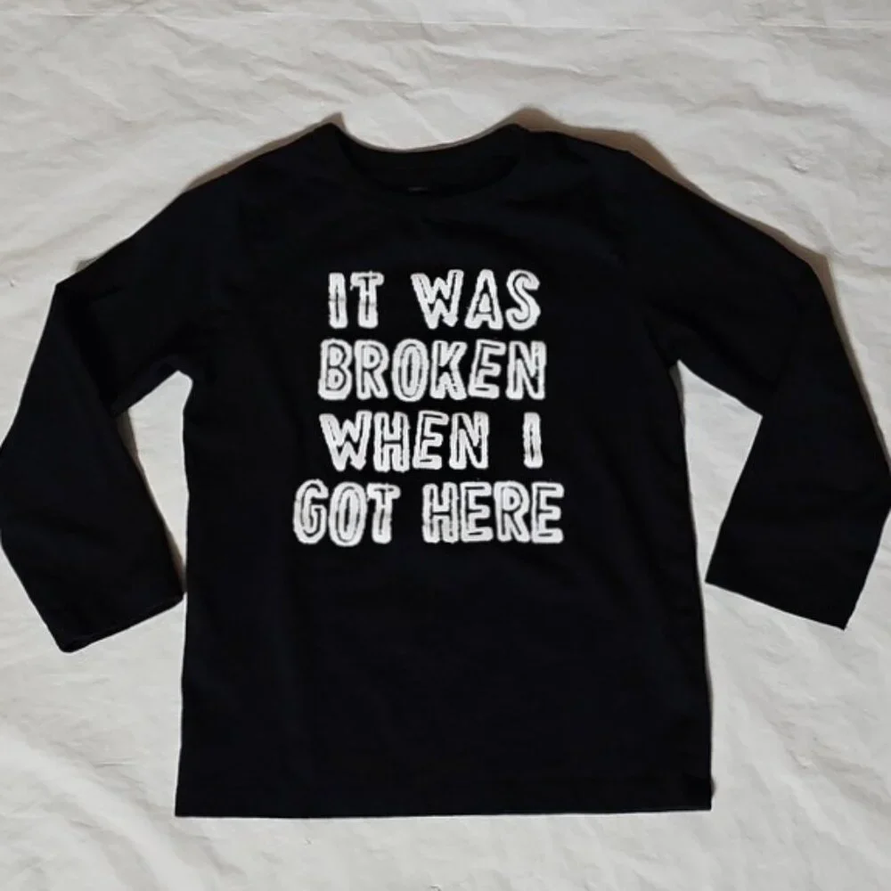 The Children's Place Kids Size 5T Black Long Sleeve T-Shirt IT WAS BROKEN WHEN I